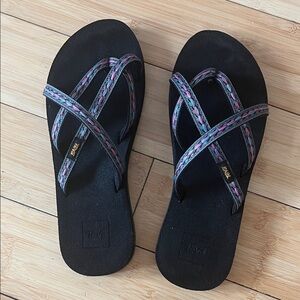 Teva Black Sandals with Colorful Straps
